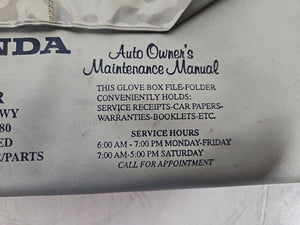 Honda Auto Owner's Maintenance Manual