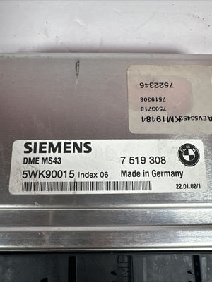 2002 BMW 330i DME MS43 ECU Engine Control Computer Module 7519308 OEM