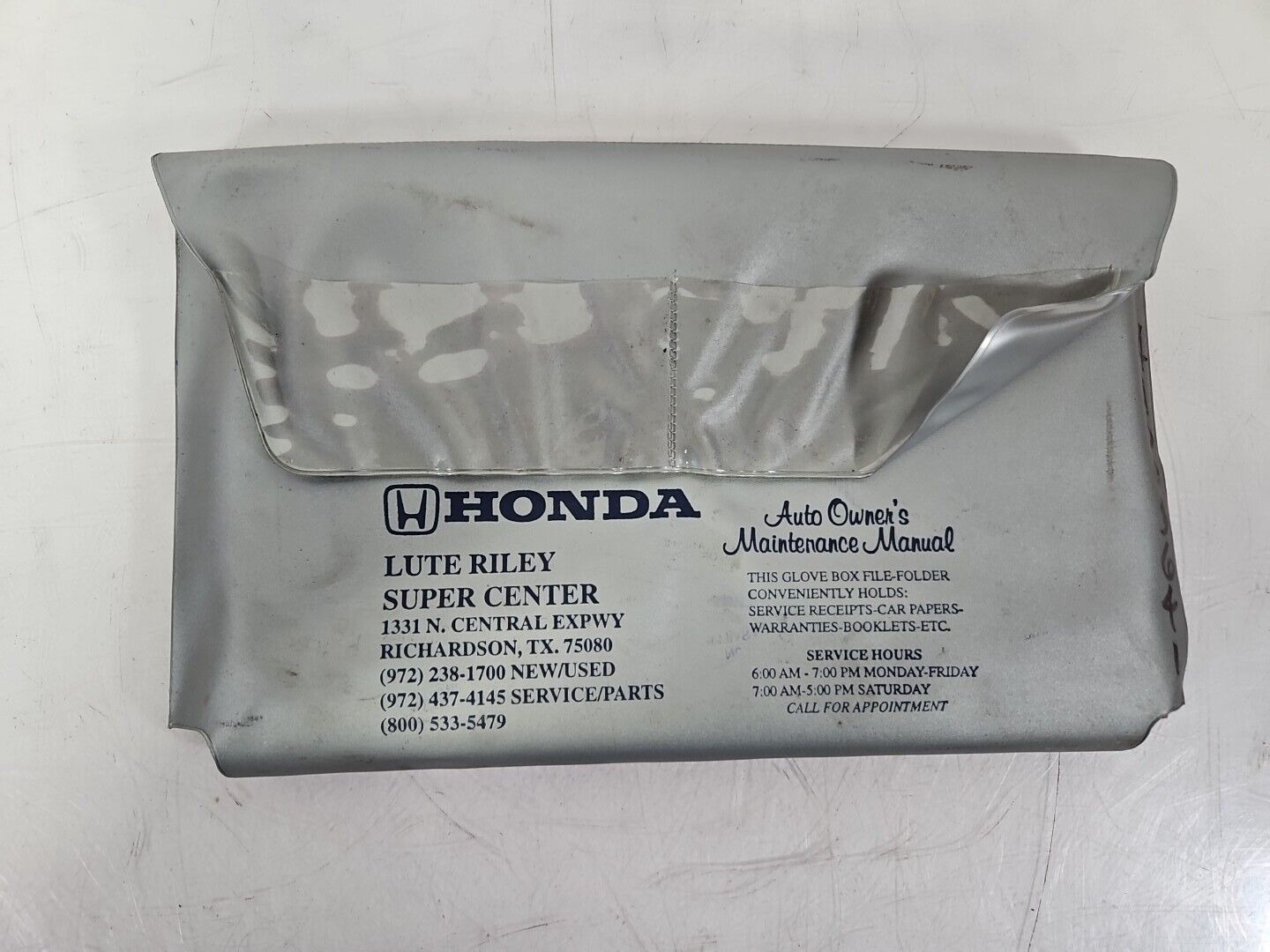 Honda Auto Owner's Maintenance Manual