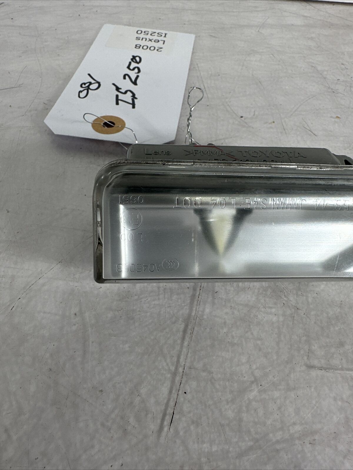 06-13 Lexus Is250 Is350 License Plate Lamp Assy left driver Oem light