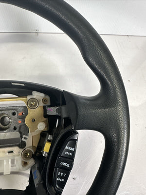 2003 - 2005 Honda Civic Leather Steering Wheel (OEM) Black w/ Cruise Control