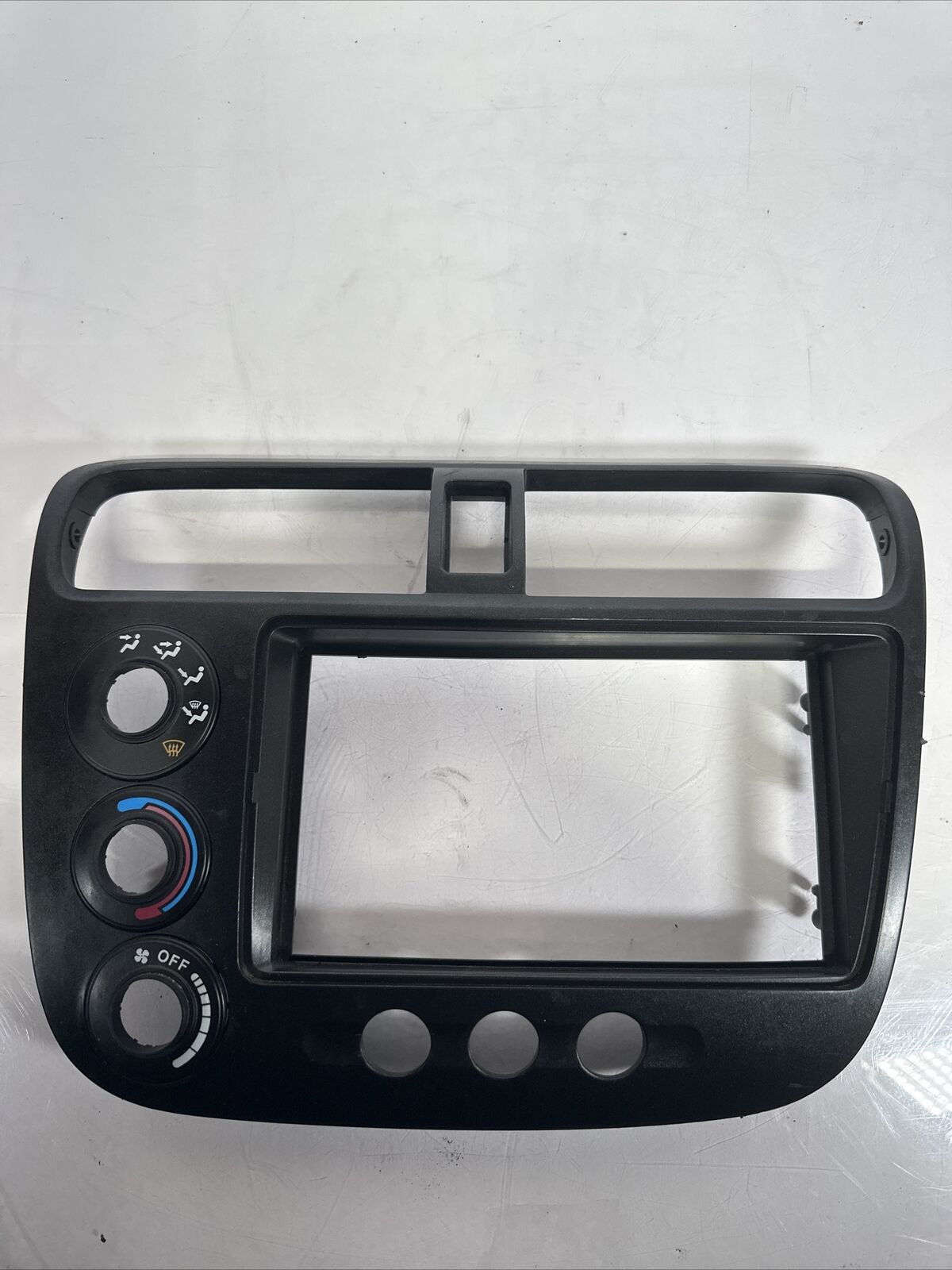 01 02 03 04 05 Honda Civic Dash Radio Bezel Climate Control Black OEM